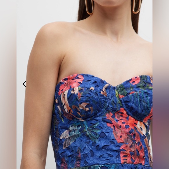 Marchese Notte Floral Print Lace Dress - Picture 5 of 10